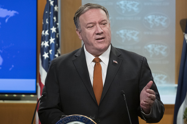 Secretary of State Mike Pompeo speaks with reporters at the State Department, Tuesday, Nov. 26, 2019 in Washington. [Photo: AP/Alex Brandon]