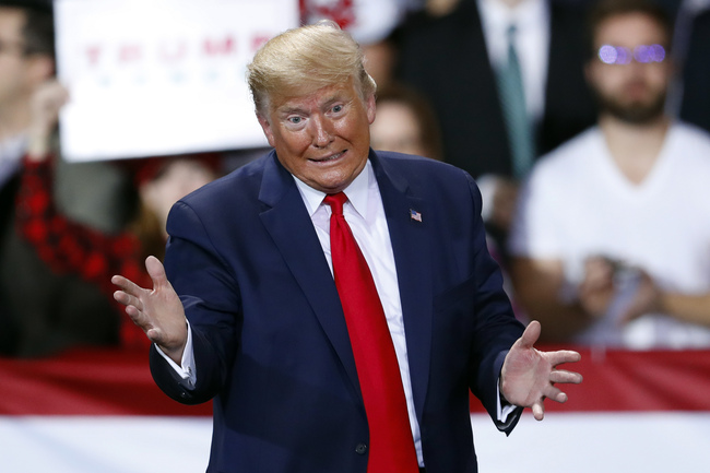 President Donald Trump speaks at a campaign rally in Battle Creek, Mich in this Dec. 18, 2019. [Photo: AP/Paul Sancya]