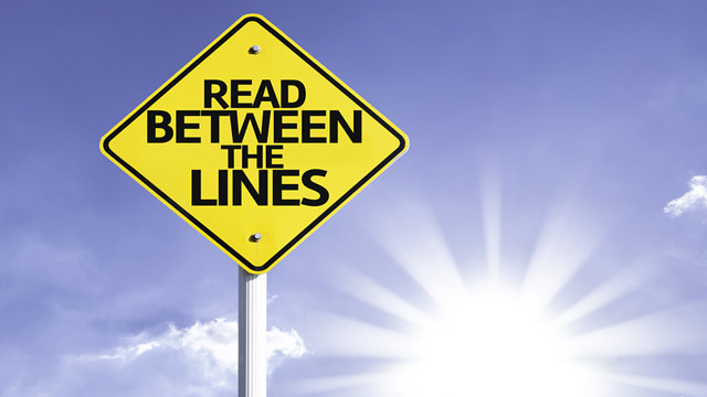 用中文说: "Read Between the Lines"