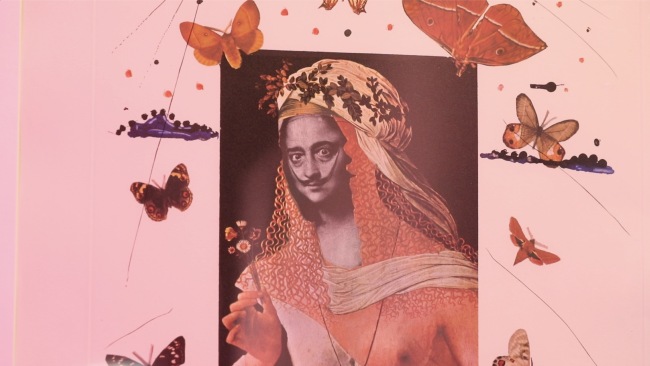 Surrealistický portrét Salvadora Dalího obklopenými motýly. / CGTN
