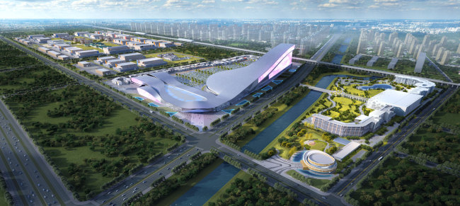 Letecký pohled na Mezinárodní filmovou metropoli v Changchunu, která bude vybudována. / Foto s laskavým svolením CCFF