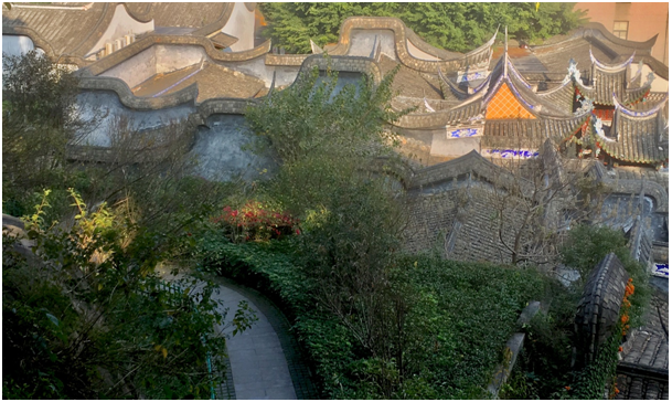 Historická architektura v centru města Fuzhou, při pohledu z vrcholu Wushan (Wu-šan). [Fotografie: Elyar Najmehchi pro chinadaily.com.cn]