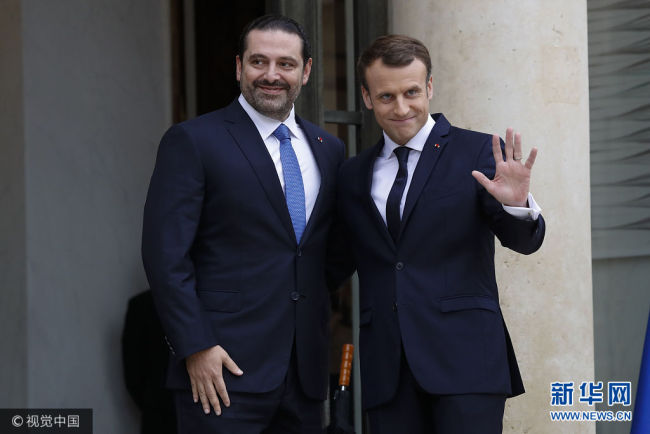Presidente francés recibe a Hariri en Elíseo