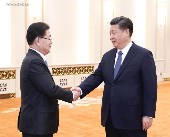 Xi Jinping rencontre un conseiller à la sécurité du président de la République de Corée