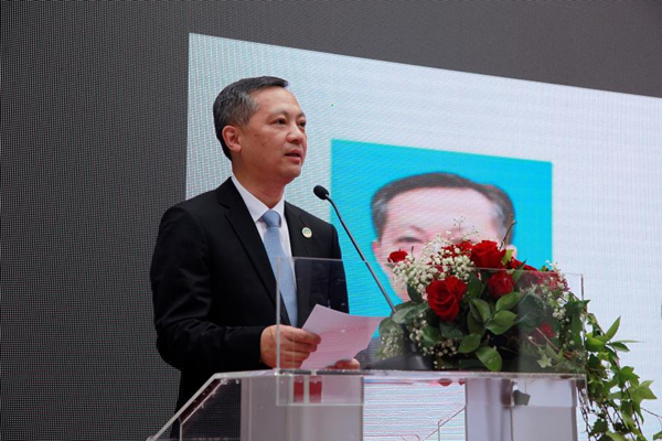Le membre permanent du Comité du PCC de la municipalité de Beijing et secrétaire de la Commission de contrôle de la discipline de Beijing Zhang Shuofu prononce un discours