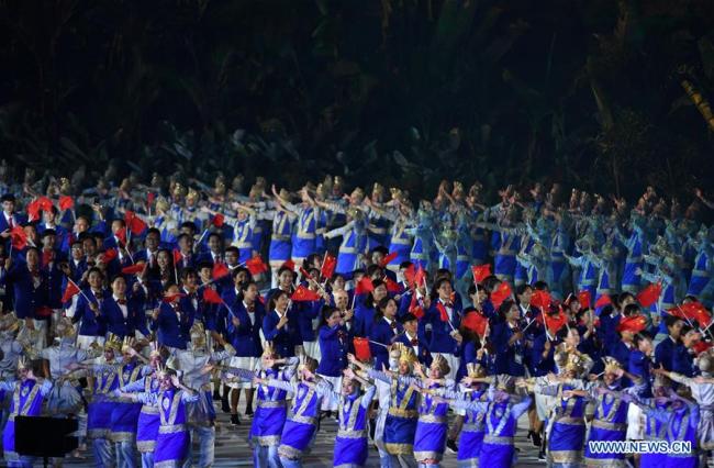 Cérémonie d'ouverture des 18es Jeux asiatiques à Jakarta