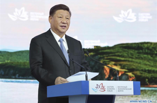 Le président chinois Xi Jinping prononce un discours à l’occasion du 4ème Forum économique oriental en soulignant l'importance de bâtir un avenir radieux en Extrême-Orient et en Asie du Nord-Est