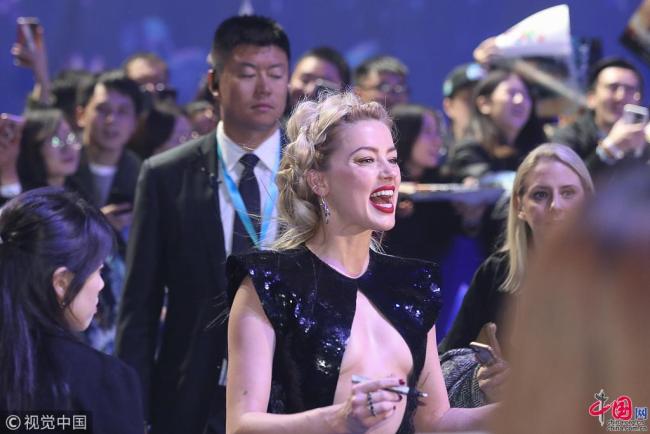 Amber Heard à Beijing pour promouvoir le film Aquaman