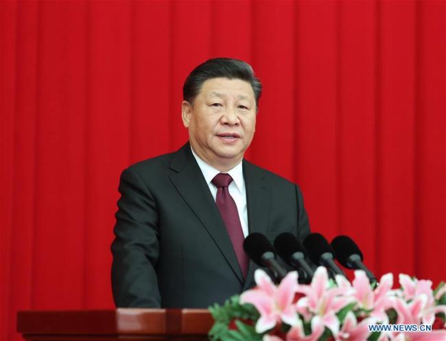 Xi Jinping prononce un discours lors d'un rassemblement célébrant le Nouvel An