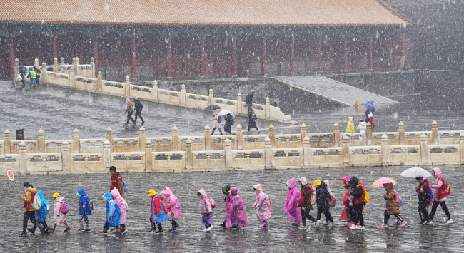 En photos : les premières neiges de l’hiver à Beijing