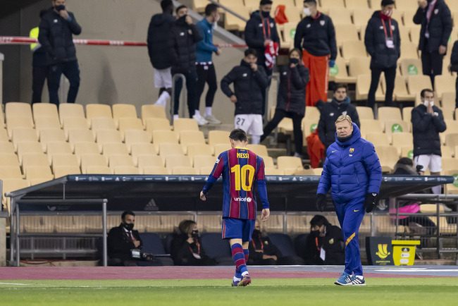 Lionel Messi reçoit le premier carton rouge de sa carrière en club