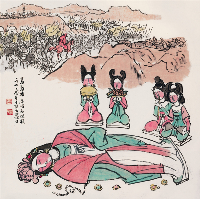 «Τραγούδι του Αιώνιας Θλίψης» ένας πίνακας του Γε Τσιενγιού. [Η φωτογραφία παρέχεται στην China Daily]]<br>
