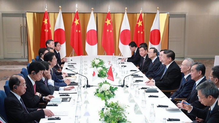 Presidente chinês e primeiro-ministro japonês se encontram em Osaka
