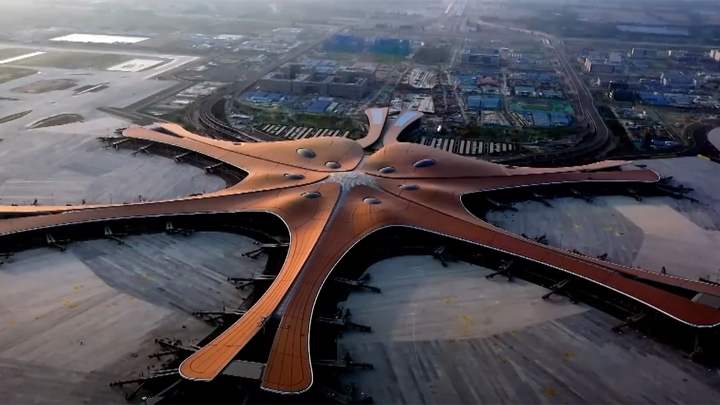 Aqui é a China moderna - Aeroporto Internacional de Daxing