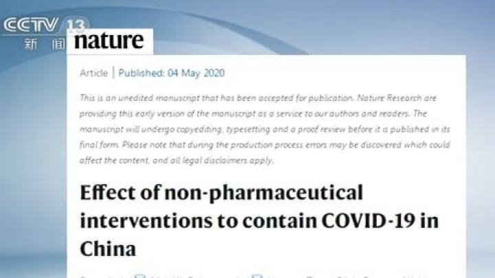 Revista Nature publica tese elogiando intervenções não farmacêuticas da China no combate ao COVID-19