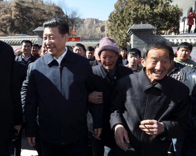 Си Цзиньпин вернулся в Лянцзяхэ. 13 февраля 2015 года.