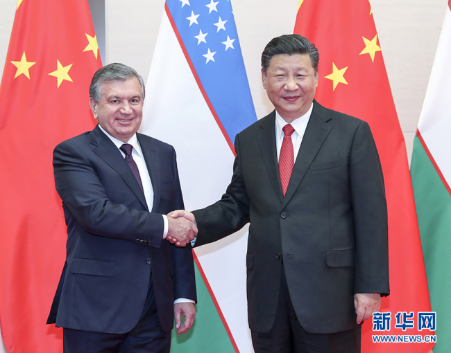چینی صدر مملکت شی جن پھنگ کی ازبکستان کے صدر سے ملاقات