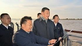 चीनका राष्ट्राध्यक्ष सी चिनफिङद्वारा शानतोङमा पीत नदीको निरीक्षण