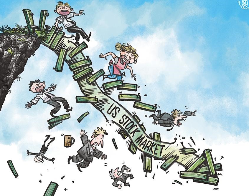 کاریکاتور | ریزش بازار سهام آمریکا و افزایش نگرانی‌های مردم این کشور درباره چشم‌انداز اقتصادی