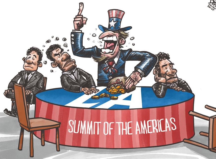 کاریکاتور| برگزاری اجلاس گزینشیِ «سران قاره آمریکا» و شکست هژمونی واشنگتن