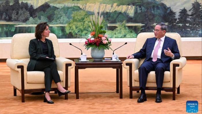 دیدار نخست وزیر چین با وزیر بازرگانی ایالات متحدها