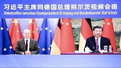 تاکید آقای «شی» بر مقابله مشترک چین و آلمان با چالش‌های جهانی در دیداری ویدئویی با «شولتز»ا
