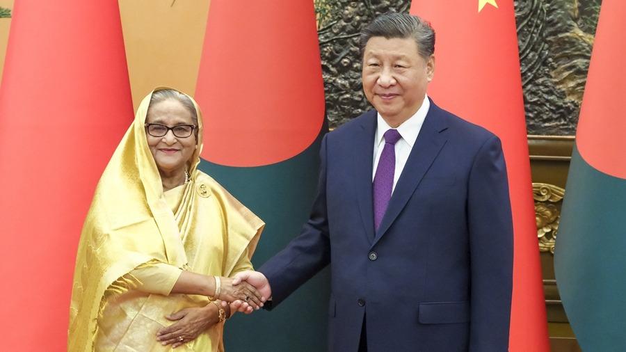 चीनका राष्ट्राध्यक्ष र बंग्लादेशका प्रधानमन्त्री बीच भेटवार्ता