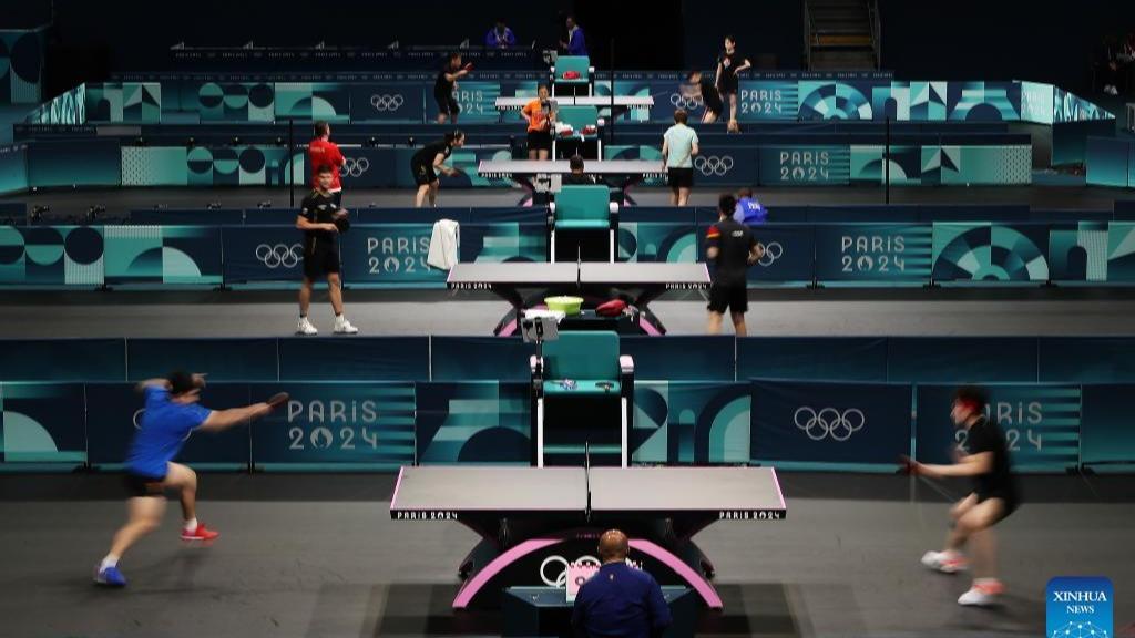 تمرین آماده سازی تیم ملی پینگ پنگ چین برای المپیک پاریسا