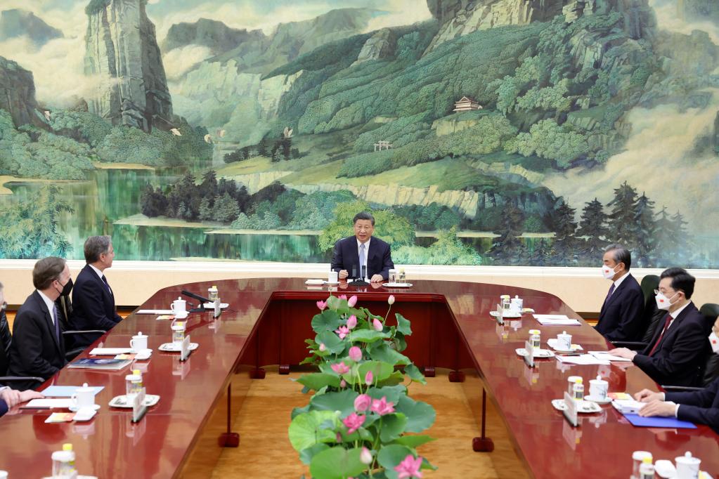  Presidenti kinez Xi Jinping takohet me Antoni Blinkenin, 19 qershor 2023,Pekin(Foto:Xinhua)