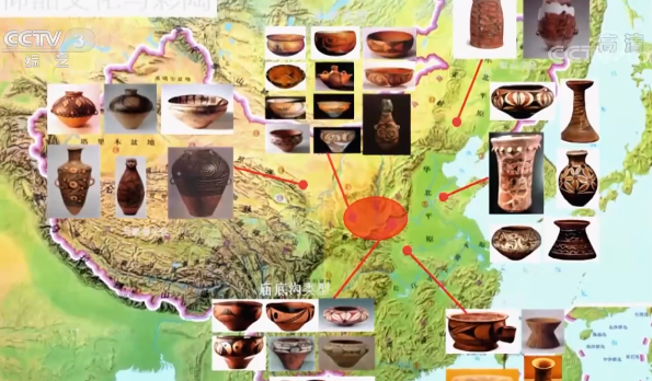 O hartă despre răspândirea ceramicii policrome Yangshao
