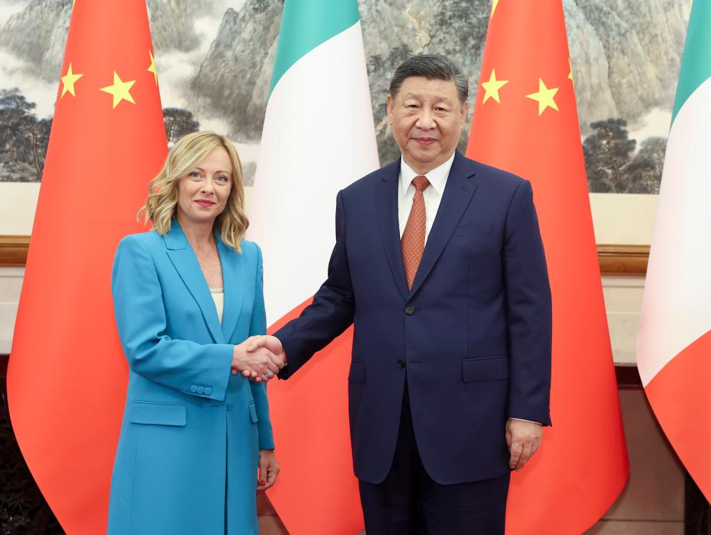 Presidenti Xi dhe kryeministrja Meloni (Foto Xinhua)