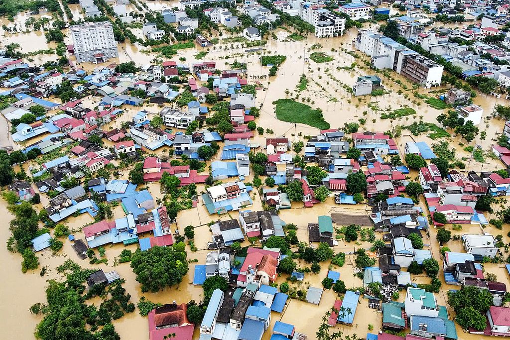 Përmbytjet e shkaktuara nga tajfuni Yagi, Vietnam(Foto nga VCG)