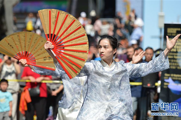 Chinese Kong Fu, itinatanghal sa New York Times Square