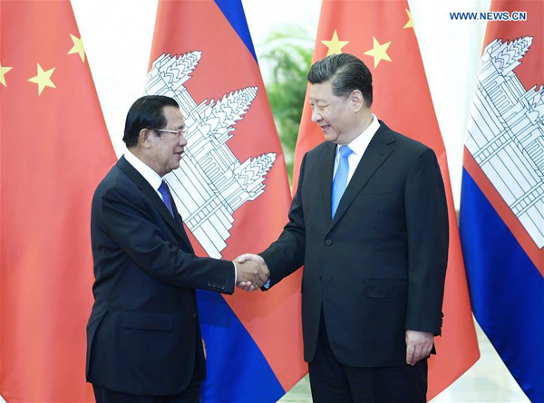 Xi Jinping, nakipagtagpo sa PM ng Kambodya