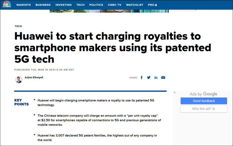 Huawei 5G patent ücreti alacak: Her telefon için 2,5 ABD doları ile sınırlandırıldı_fororder_huawei2