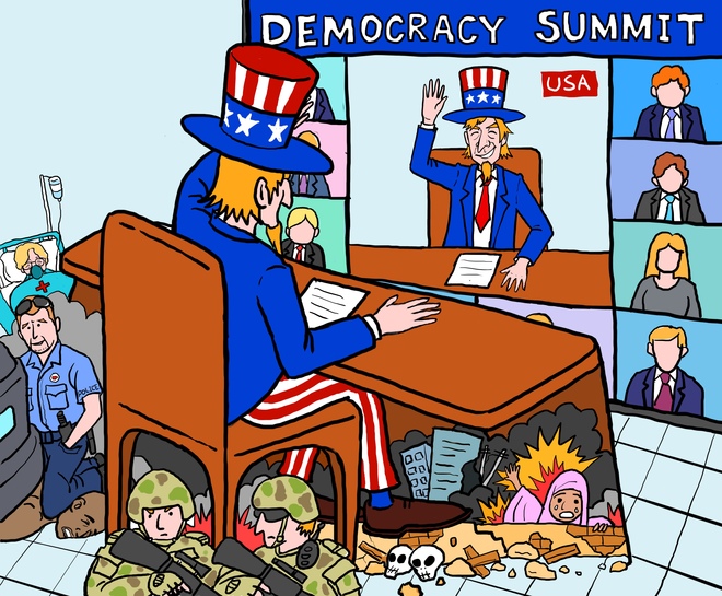 Karikatura: Mga katotohanan sa likod ng“demokrasyang Amerikano”_fororder_微信图片_20211210112422