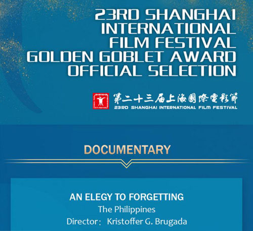 Ika-23 Shanghai International Film Festival, magsisimula sa Hulyo 25; Lav Diaz at Kristoffer Brugada lalahok